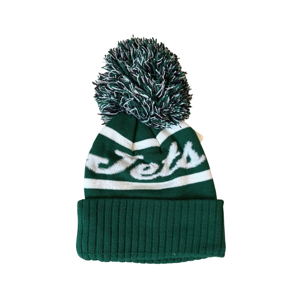 47 Brand New York Jets Beanie Women Green NWT Pom Pom Knit Hat SIZE OS